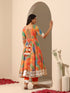 Pomcha Jaipur Purple Ombre Muslin Anarkali Set